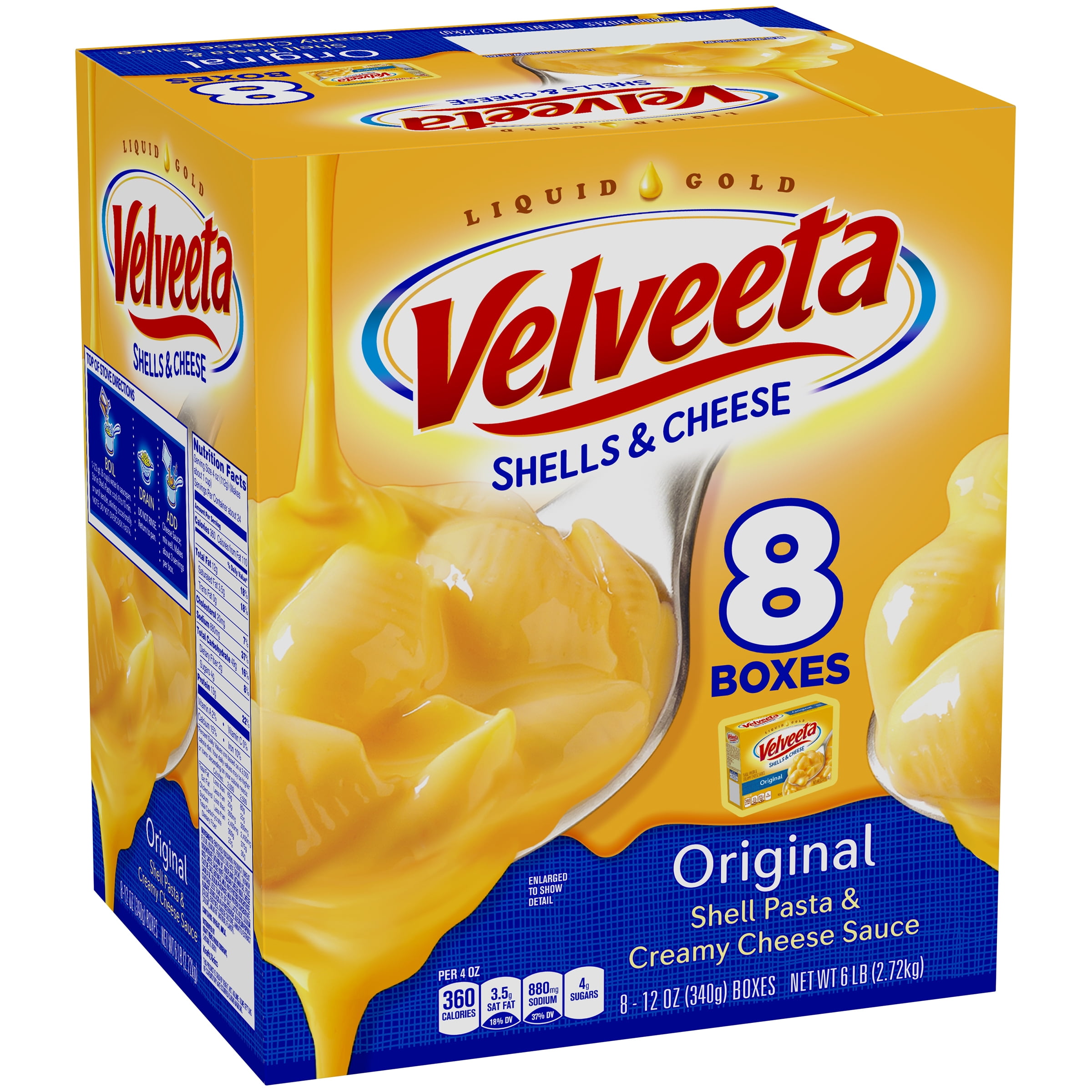 Velveeta Original Shells & Cheese, 96.0 oz (Pack of 8)