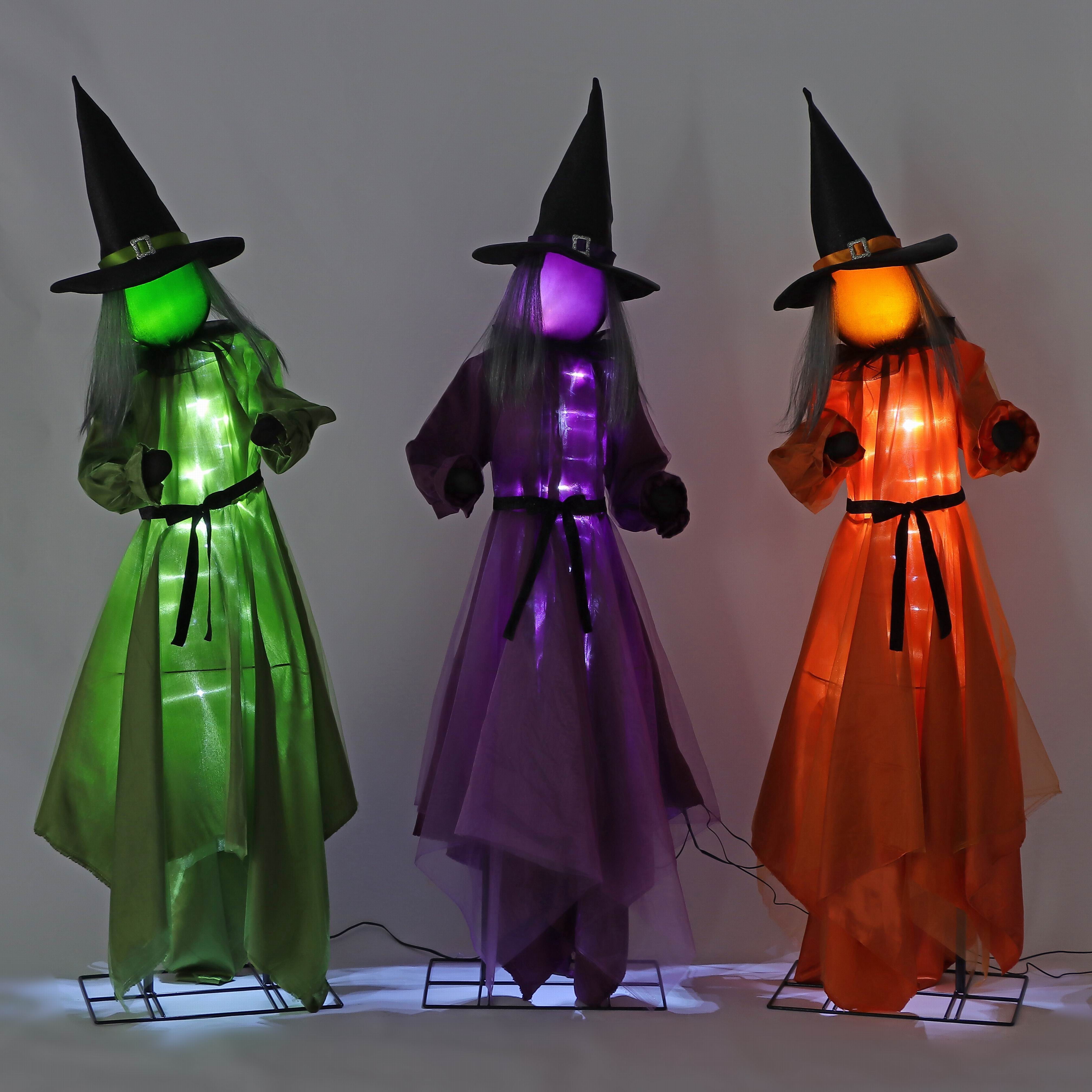 Halloween Ensemble De 3 Sorcières Animées