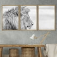 thumbnail image 3 of wall26 - 3 Piece Framed Canvas Wall Art - Side Profile of a Lion in Black and White in The Kruger National Park, South Africa. - Modern Home Art Stretched and Framed Ready to Hang - 16"x24", 3 of 5