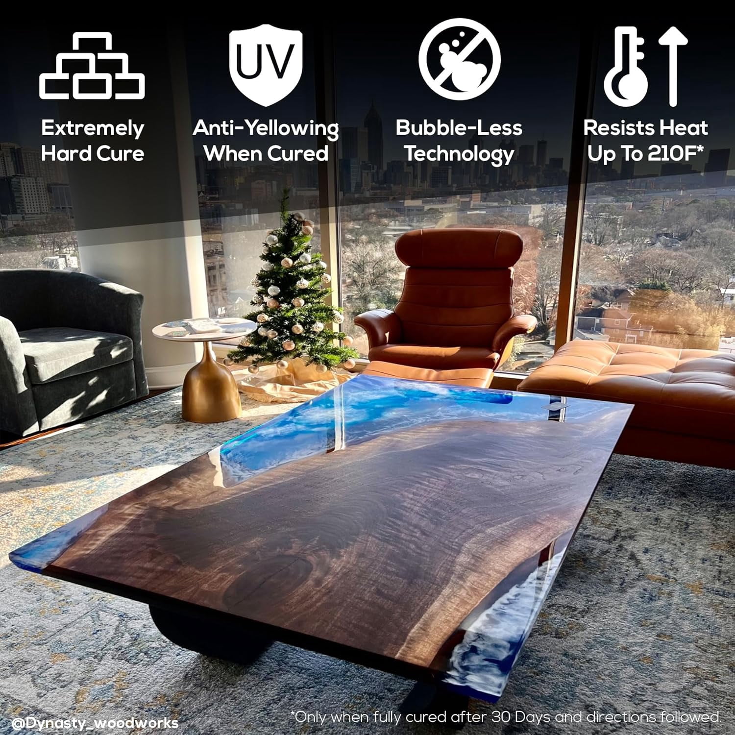 Superclear Liquid Glass Deep Pour Epoxy Resin 48 oz Kit, 2-4 Inch Clear Casting Resin for River Tables, Live Edge Wood, Large Molds, Food Safe, Zero VOC, Bubble Free