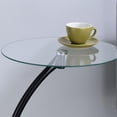 thumbnail image 4 of Kings Brand Furniture Leighton Round Glass End Table – Modern Metal Accent Side Table with Tempered Glass Top, Small Coffee Table for Living Room, Bedroom Nightstand or Office (Black), 4 of 4