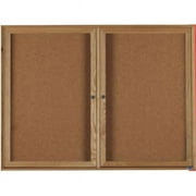 Aarco Products WBC3660R Enclosed Bulletin Board Walnut Frame