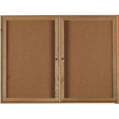 Aarco Products WBC3660R Enclosed Bulletin Board Walnut Frame