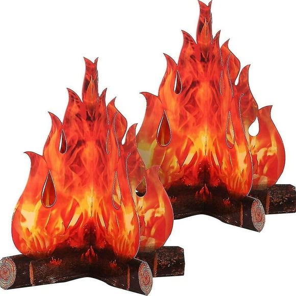 3d Decorative Cardboard Campfire Centerpiece Artificial Fire Fake Flame-week
