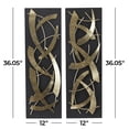 thumbnail image 5 of DecMode Contemporary Rectangular Abstract Wall Décor, Set of 2 12"W x 36"H with Shiny Gold Curved Metal Accent, 5 of 14