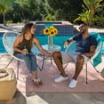 thumbnail image 3 of Best Choice Products 3-Piece All-Weather Patio Acapulco Bistro Furniture Set w/ Rope, Glass Top Table - White, 3 of 7