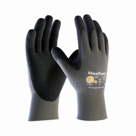 Protective Industrial Products Maxifoam Lite Gray 15G Nylon Shell Black Nitrile Foam Coating Medium 12 Pairs Of Gloves