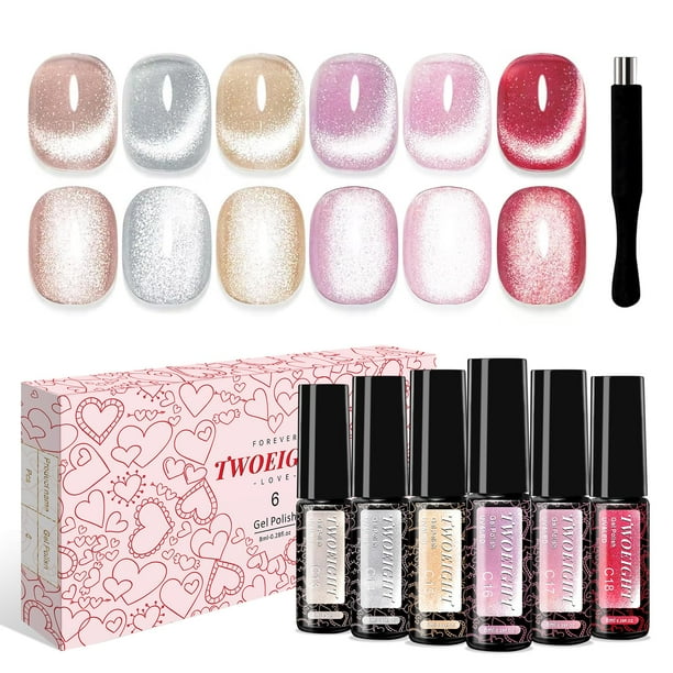 Set de esmaltes de uñas TWOEIGHT Jelly Magnetic Cat Eye 8 ml x6