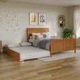 thumbnail image 1 of Portland Full Wood Bed with Matching Footboard & Trundle in Light Toffee, 1 of 13