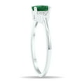 thumbnail image 3 of SZUL Women's Emerald and Diamond Half Moon Ring in 10K White Gold, 3 of 5