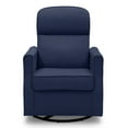 Delta Children Clair Slim Nursery Glider Swivel Rocker Chair, Navy