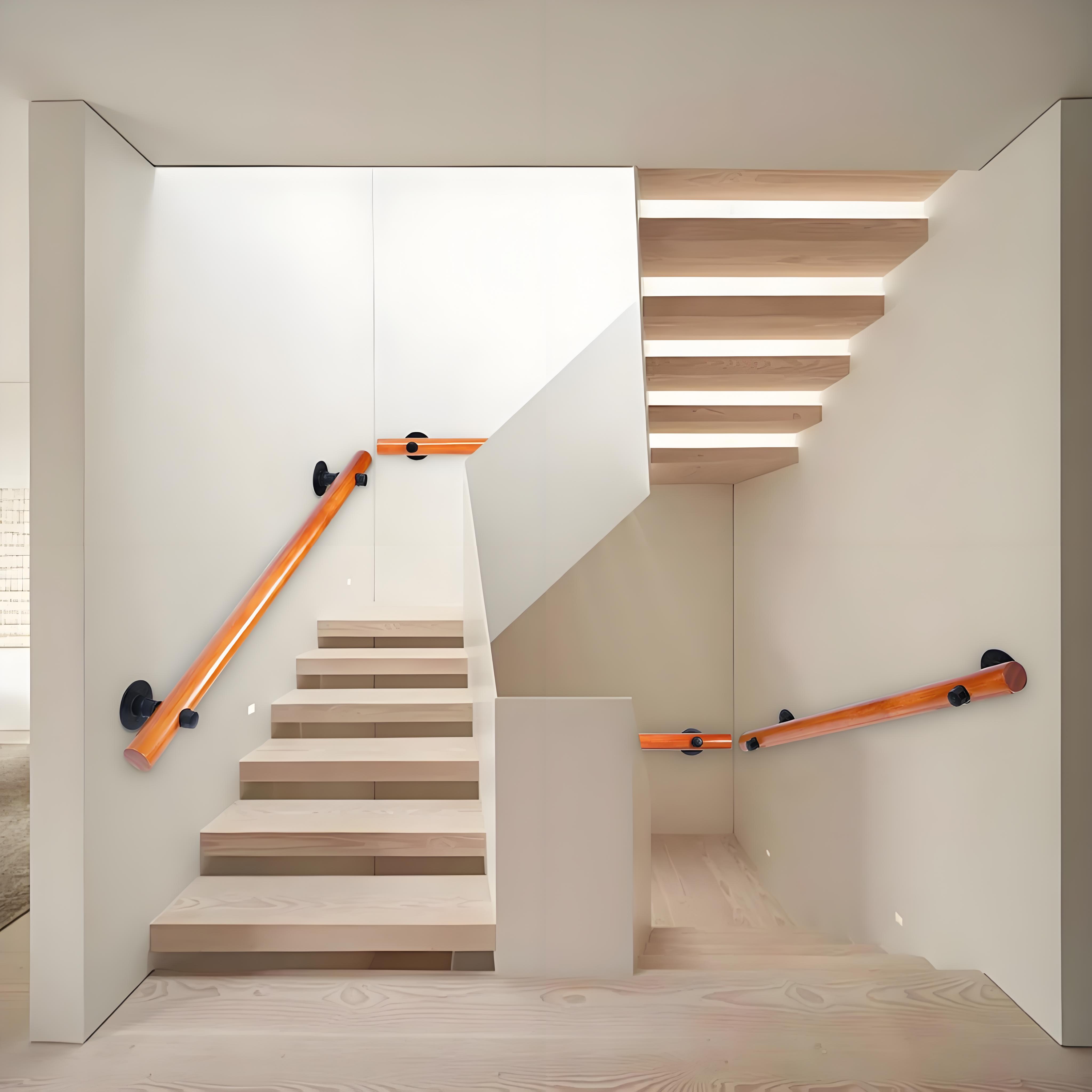 Petoto  Exquisite Solid Wood Staircase Handrail, 3.3ft Non-Slip Indoor Stair Railing for Home