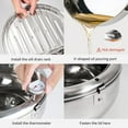 thumbnail image 2 of Deep Fryer Pot, 11 Inch/4.2 L Janpanese Style Tempura Frying Pot with Lid, 304 Stainless Steel with Temperature Control and Oil Drip Drainer Rack, for Kitchen French Fries, Chicken etc, 2 of 7
