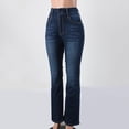thumbnail image 3 of Gibobby Jeans Pantalones de mujer Pantalones vaqueros sueltos con diseño de botón y pierna recta de cintura alta para mujer(Azul,XL), 3 of 5