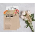 thumbnail image 4 of Inkdotpot 50-PackRustic Kraft FloralWho Know The Bride Best How Well Do You Know The Bride Bridal Shower Bachelorette PartyGameActivityCards, 4 of 7