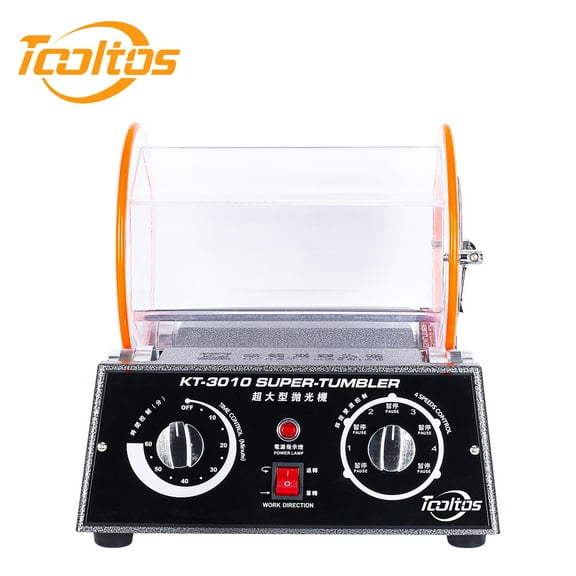TOOLTOS KT-3010 110V 12kg Capacity Rotary Polisher Equipment,Jewellery Finisher Tool Tumbler,Polishing Machine with Timer