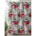 thumbnail image 2 of Christmas Shower Curtain Set ，Waterproof Fabric Shower Curtains Christmas Truck Xmas Pine Tree Snowflakes Grey Red Shower Curtains for Bathroom,Bathroom Decor 54x"78", 2 of 6
