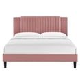 thumbnail image 4 of Modway Zahra Channel Tufted Performance Velvet Full Platform Bed in Dusty Rose, 4 of 8