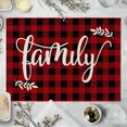 thumbnail image 2 of 1 mantel individual navideño para mesa de comedor con diseño de cuadros rojos de búfalo Love Home Family Together, mantel festivo para el día de San Valentín, 2 of 5