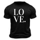 thumbnail image 4 of Tops para hombre, blusas y camisas de cuello redondo y manga corta para hombre. Camiseta/camisa informal de cuello redondo y manga corta con estampado de corazones para hombre. Tops de poliéster para, 4 of 4