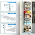thumbnail image 4 of Over the Door Pantry Organizer, 8-Tier Over the Door Organizer with Adjustable Basket, Pantry Door Organization for Pantry Kitchen Storage Room Spice Rack, White, 4 of 6
