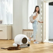 Mulanimo Self Cleaning Cat Litter Box with 65L+9L Large Capacity APP Control 30cm Infrared Detector Odor Removal Smart Litter Box (22.1x20.9x20.1'')