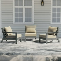 WestinTrends Avalon Outdoor Patio HDPE Sectional Sofa with Patio Cushions, Gray/Beige