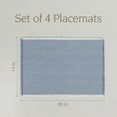 thumbnail image 5 of over&back Set of 4 Woven Frayed Chambray Placemats - Colorful Dining Table Mat - Hand-Finished Frayed Edges - 100% Cotton - Machine Washable - Kitchen and Home Decor - Blue - 14" L X 20" W, 5 of 11