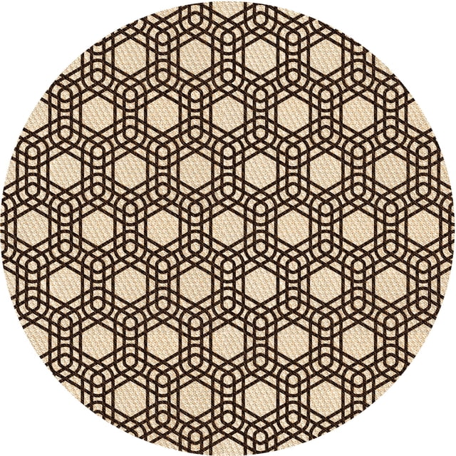 Ahgly Company Tapis Rond Lavable en Machine Intérieur Transitionnel Pêche Orange Profond, 4 Pieds Rond