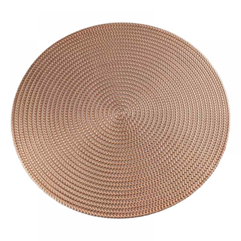 AQQA Set of 4 Round Restaurant Table Mat Traditional Folding Fan Kitchen Table Placemats Color Placemats 15.4 Inch Easy to Clean for Kitchen Dining Table Holiday Party
