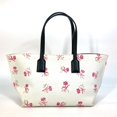 thumbnail image 1 of Pre-Owned LOEWE Floral Print Shoulder Bag/Tote Bag in Canvas/Leather, White, Women's (Good), 1 of 12