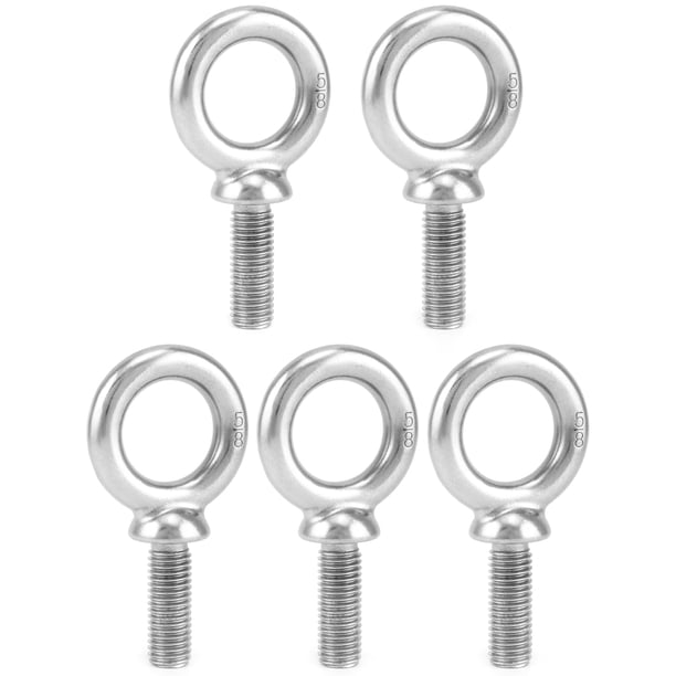 Juego de 5 Tornillos Ojo QWORK 5/8-11 x 1-3/4 en Acero Inoxidable 304