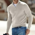 thumbnail image 5 of Men's Quarter Zip Sweater Casual Neck Pullover Ribbed Knit Sweater, 5 of 7