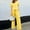 Yellow, variant on Women's Stylish Solid Color Lapel Wide Leg Pantsuit Womens Fitted Suit Seasonal Attire Shirt And Skirt Set for Women Formal Dressy Pant Suits for A Wedding Winter Wedding Dress for Guest Women
