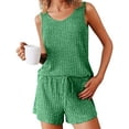 thumbnail image 2 of Agkizg Fall Women's Tank Pajama Sets,Cotton Pajamas for Women Set,Sleeveless Tank Sleep Tops and Sleepwear Shorts 2 Piece Loungewear Set Soft Comfy Nightwear, 2 of 4