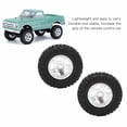 thumbnail image 2 of Beadlock Wheels and Tires 2Pcs RC Wheels Metal Remote Control Car Tires Replacement Parts for Axial SCX24 90081, Metal Micro Crawler Tires [silvery], 2 of 9