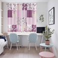 thumbnail image 4 of Boho Purple Flowers Kitchen Curtains Window Panels, Spring Floral Botanical Patchwork Vintage Insulated Window Treatment Curtain, Grommet Curtains for Bedroom/Living Room/Bathroom, 2 Piece 52"Wx72"L, 4 of 8