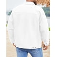 thumbnail image 2 of Denim Jackets for Men Trucker Jean Jacket Unlined Coats Spring Fall Outfits(White,XS), 2 of 8