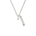 thumbnail image 2 of Delight Jewelry Silvertone Mini October - Hot Pink Crystal Heart Silvertone Courage Strength Wisdom Honesty Bar Charm Necklace, 23", 2 of 4