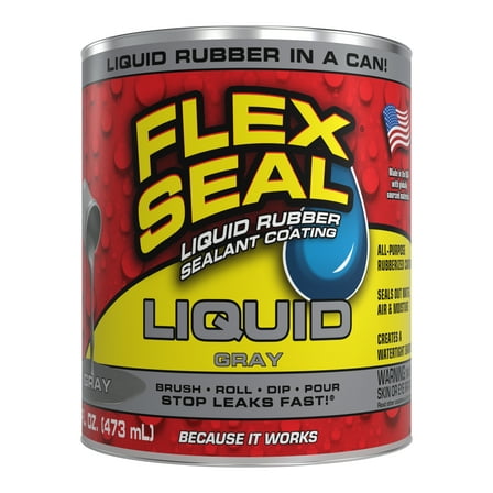 Flex Seal Liquid Rubber Sealant Coating, 16 oz, Gray