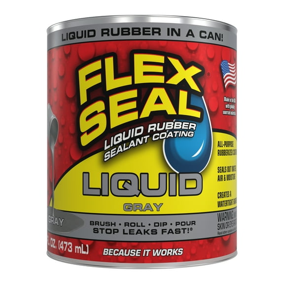 Flex Seal Liquid Rubber Sealant Coating, 16 oz, Gray