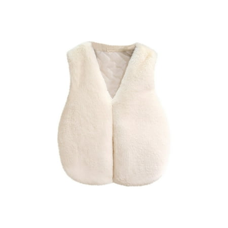 

Baby Clothing for Boys Girls Sleeveless Fuzzy Toddler Unisex Tanks Solid Color Winter Clothes Vests Outwear