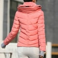 thumbnail image 4 of Viikei Women Coats Clearance Down Jackets for Women Cotton Coats Womens Hoodie Outwear Pocket Solid Warm Down Jacket Coat, 4 of 9