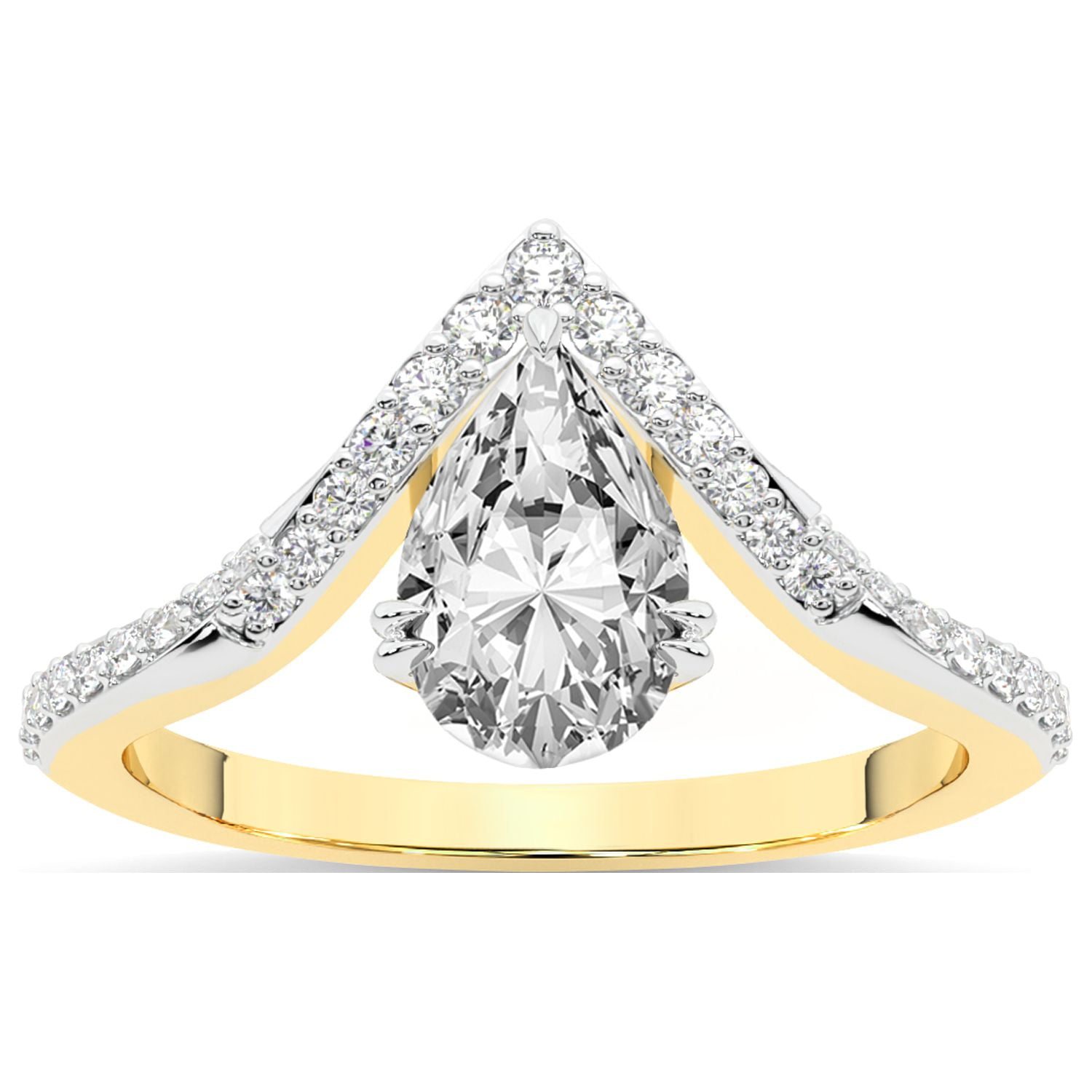 Clous d'oreilles or jaune 0,3gr et diamants de 0,06 carat