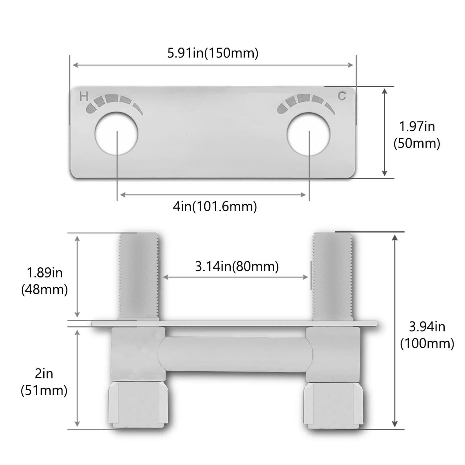 RV Shower Faucet Kit with Handheld Head, Hose & Holder, Brushed Nickel