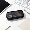 thumbnail image 5 of Double Layer Large Capacity Pencil Case,Fashion Aesthetic Canvas Stationery Bag for Make-up Brush & Stationery Supplies Storage,Office Desk Organizer Bag,Black, 5 of 7
