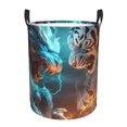 Cauagu Blue Dragon And White Tiger for Laundry Basket,Collapsible