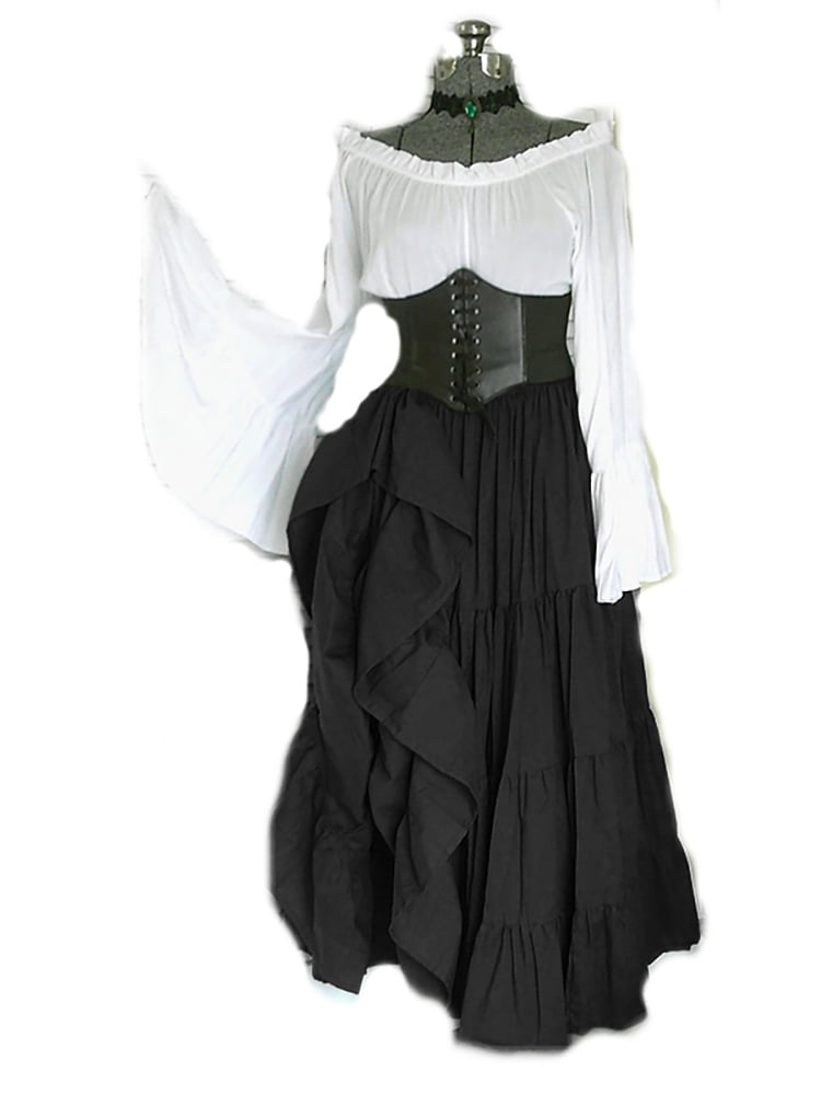 white steampunk dress