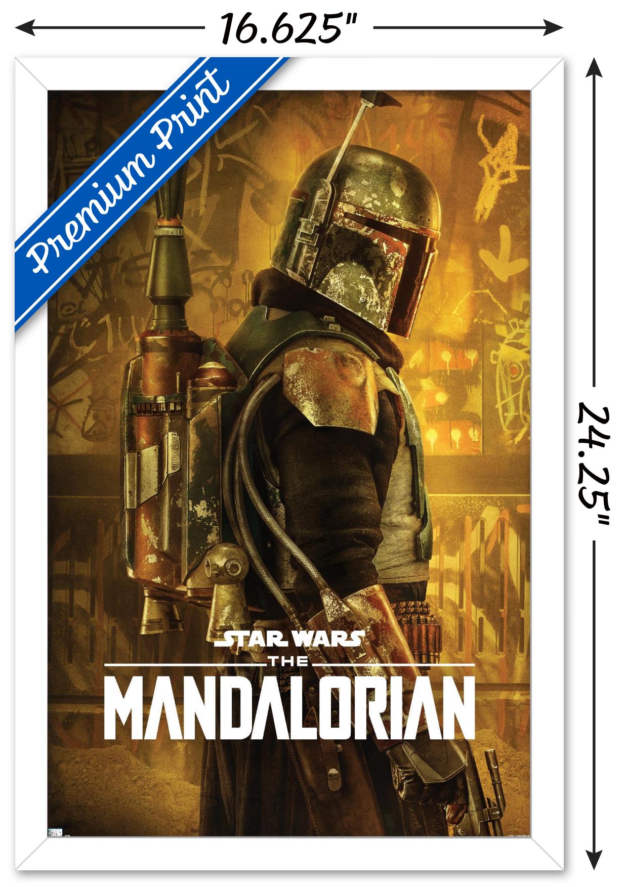 Star Wars: The Mandalorian Season 2 - Boba Fett One Sheet Wall Poster, 14.725" x 22.375", Framed