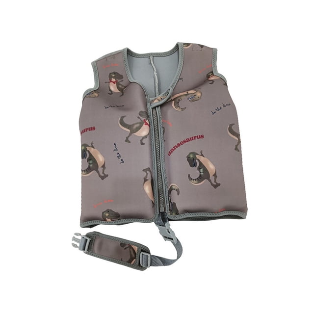 Chaleco de natación para niños,Chaleco de natación para niños,chaleco salvavidas para niños y niñas,Chaqueta de natación Chaleco salvavidas de flotabilidad para Dinosaurios grises